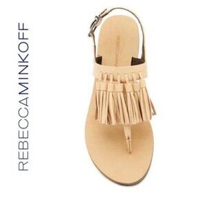 Rebecca Minkoff Erin Nude Leather Tassel Sandal in Nude - Size 6 1/2